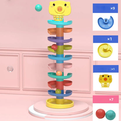 Rolling Ball Drop Tower Activity Toy