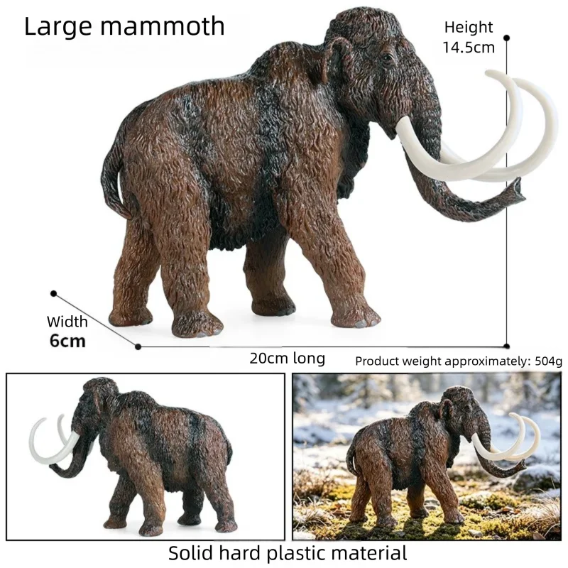 Realistic Woolly Mammoth and Elephant Animal Figure