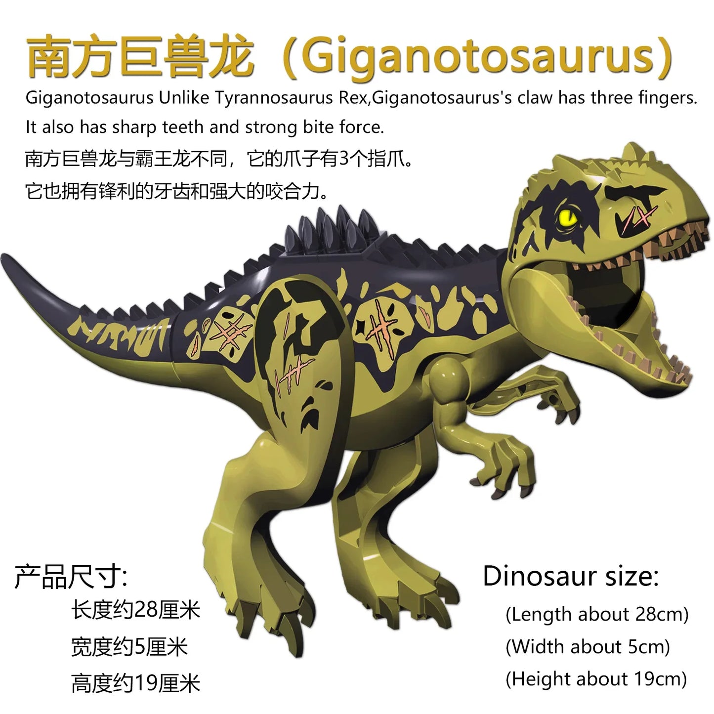 Giganotosaurus Dinosaur Building Block Model for Kids