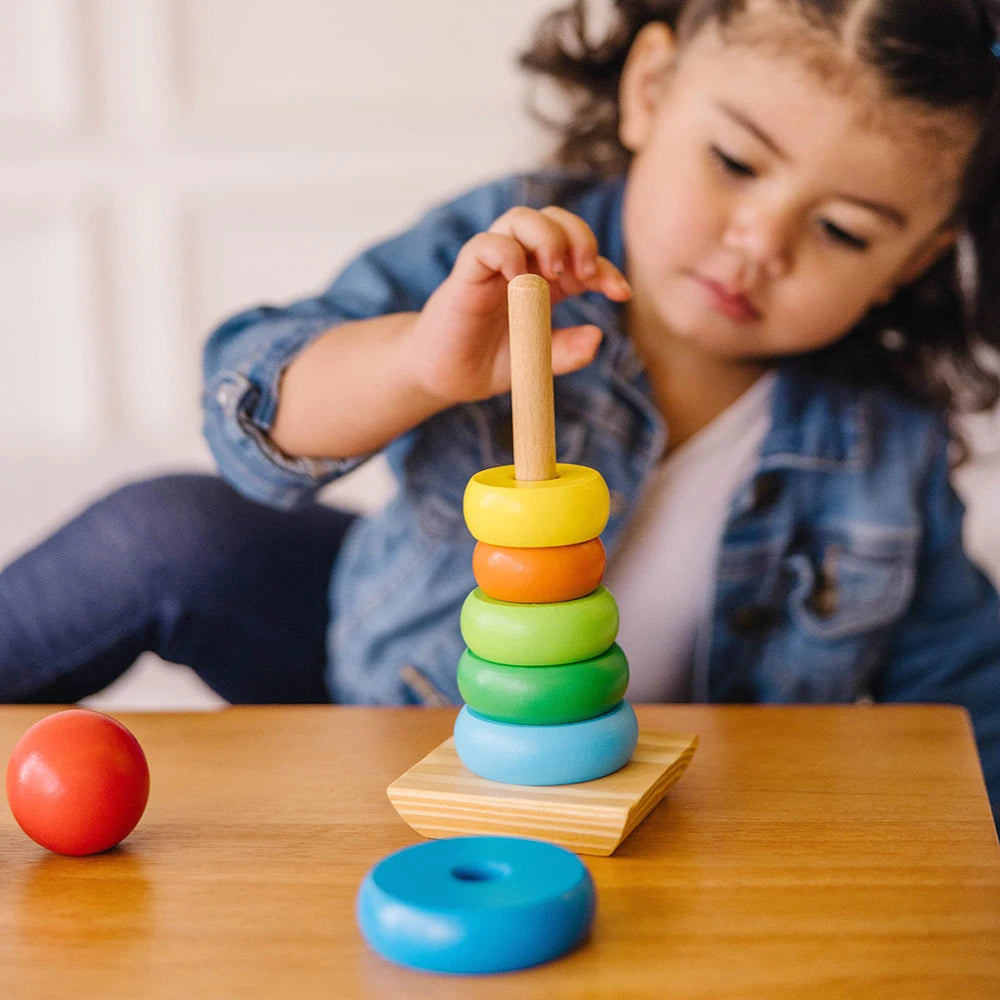 Rainbow Ring Stacking and Sorting Toy for Kids