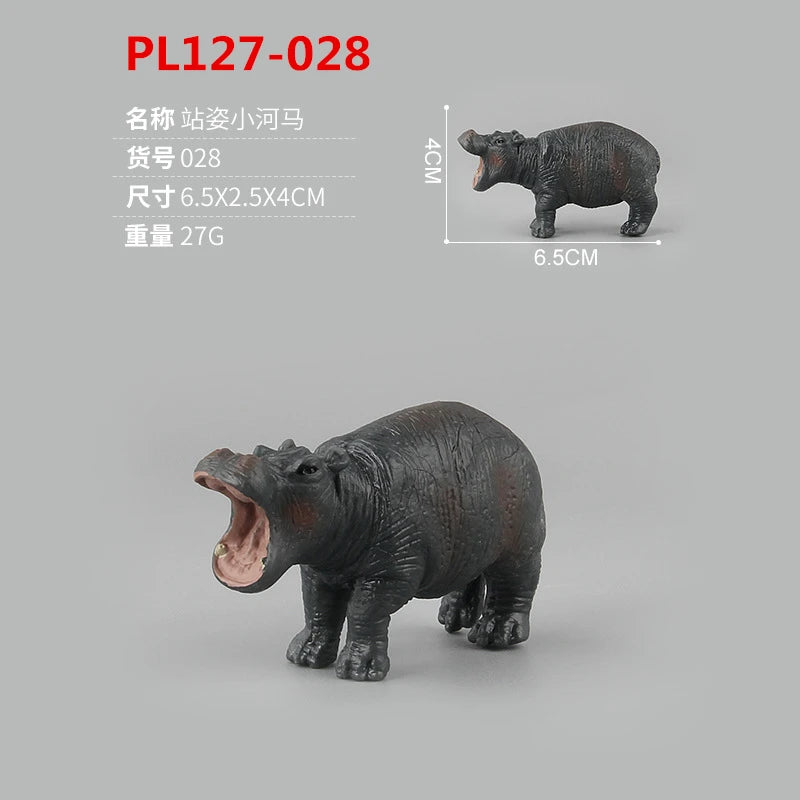 Realistic Hippopotamus Animal Figure