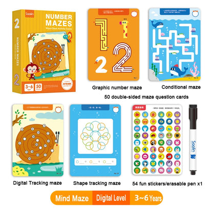 Wipe Clean Maze Activity Card Set for Kids