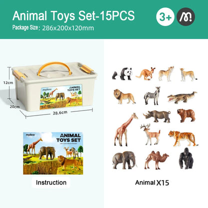 15 Piece Wildlife Animal Figure Set for Kids