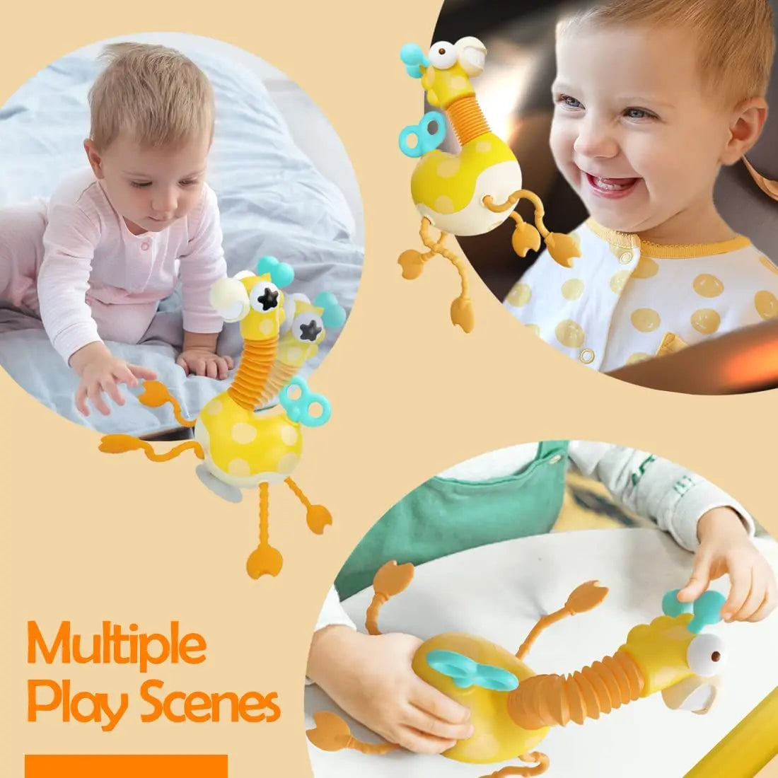 Suction Spinner and Pull-String Sensory Toy for Babies
