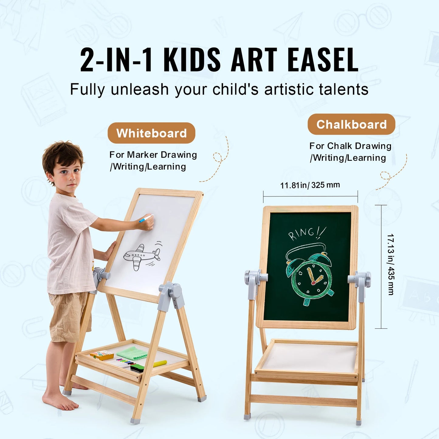 Adjustable Double Sided Art Easel for Kids