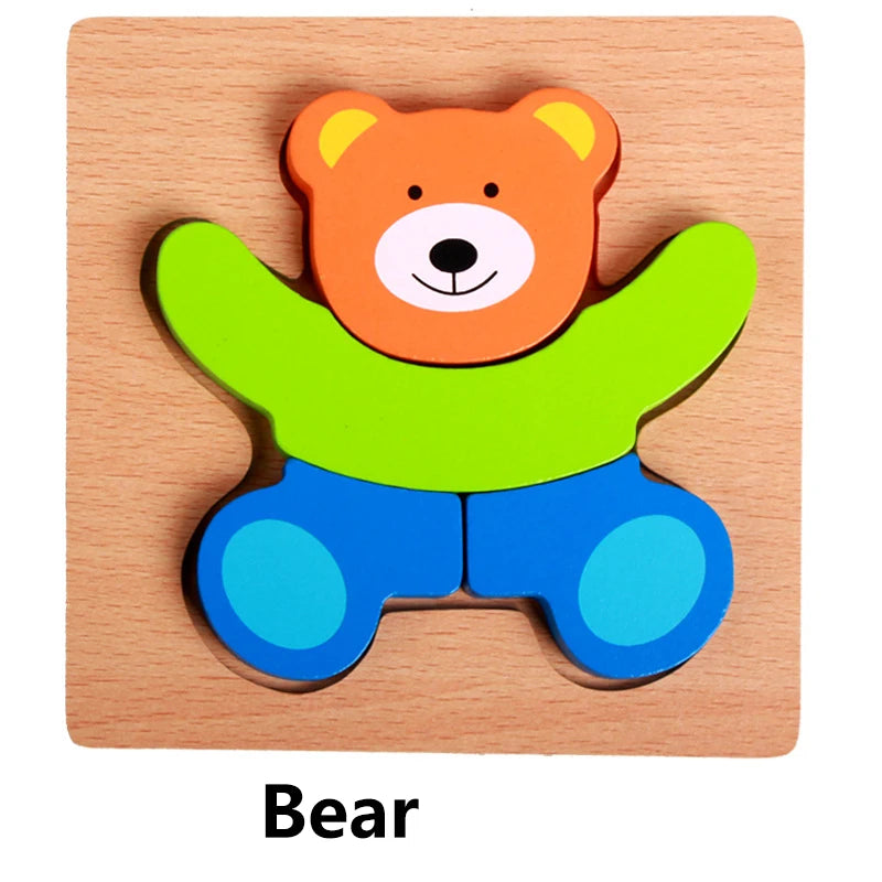 Wooden Animal and Vehicle Chunky Puzzle for Kids