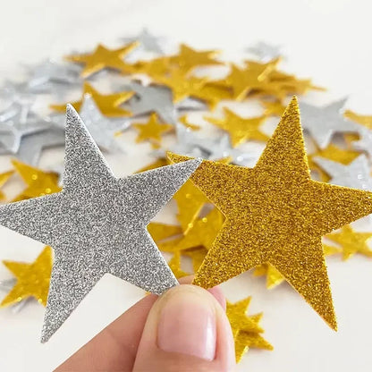 70 Piece Glitter Foam Star Sticker Set for Kids Crafts