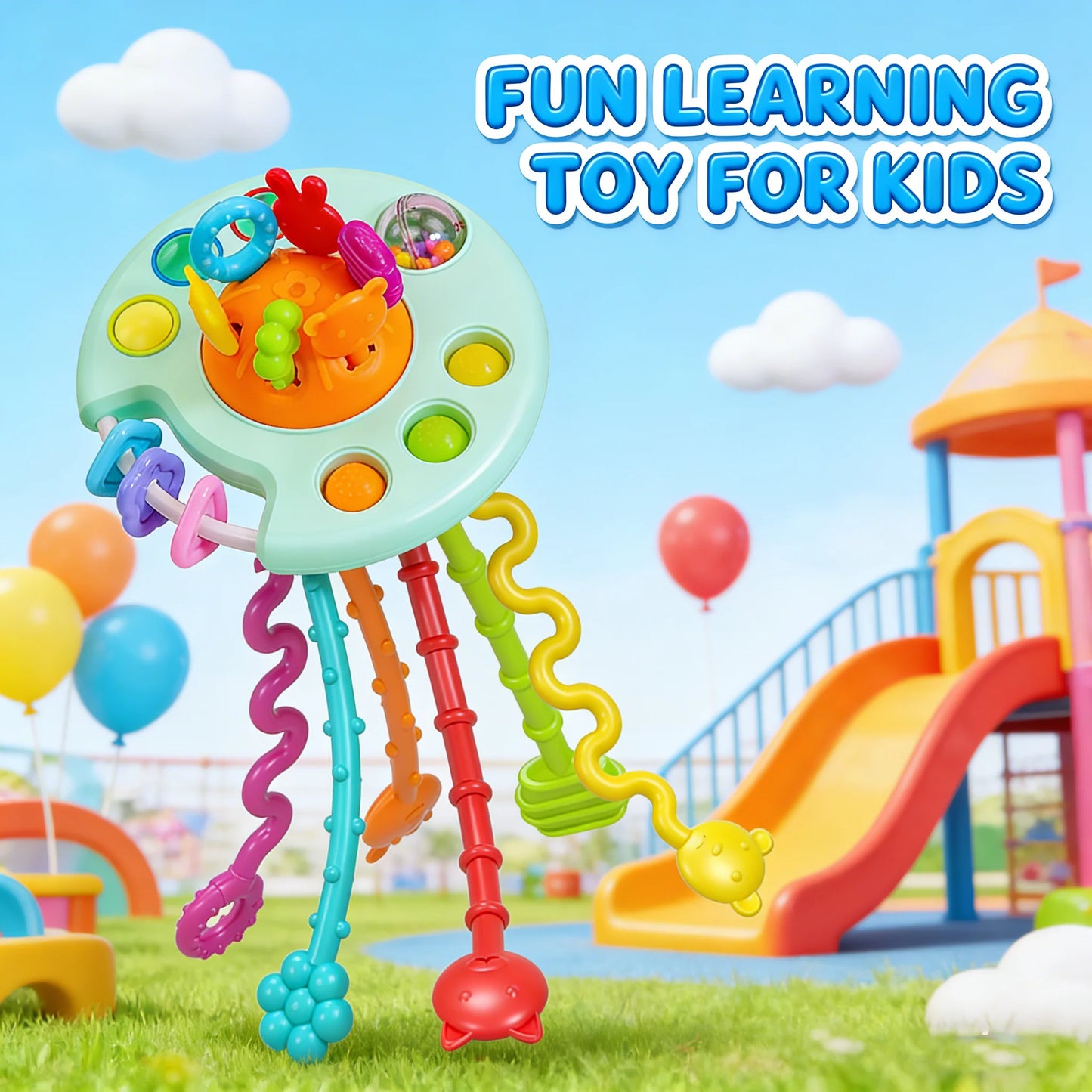 Silicone Pull String Sensory Activity Toy for Babies