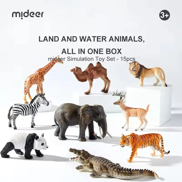 15 Piece Wildlife Animal Figure Set for Kids