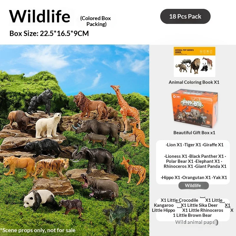Realistic Farm and Wild Animal Figure Set