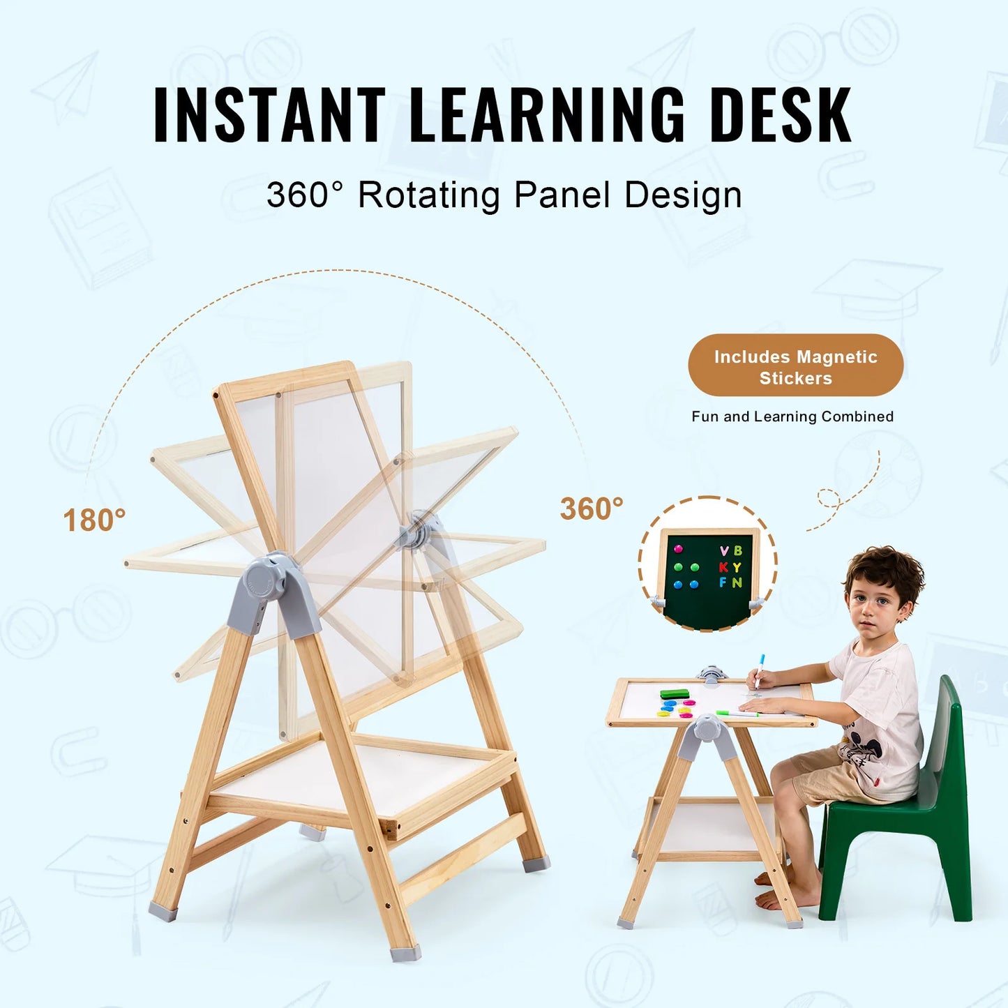 Adjustable Double Sided Art Easel for Kids