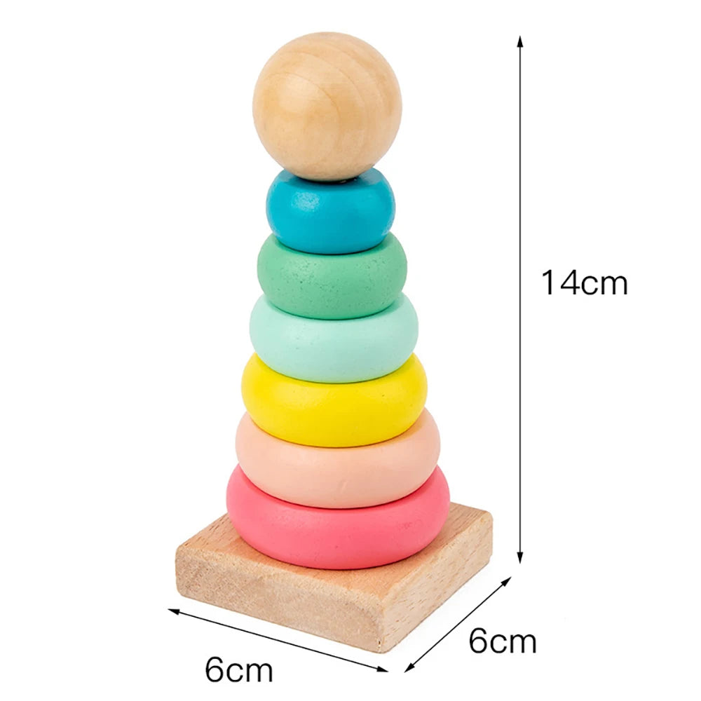 Rainbow Ring Stacking and Sorting Toy for Kids