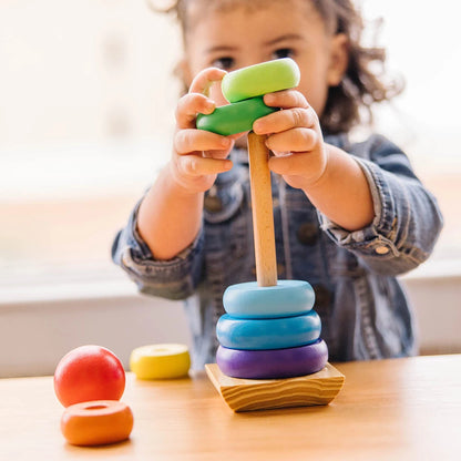 Rainbow Ring Stacking and Sorting Toy for Kids