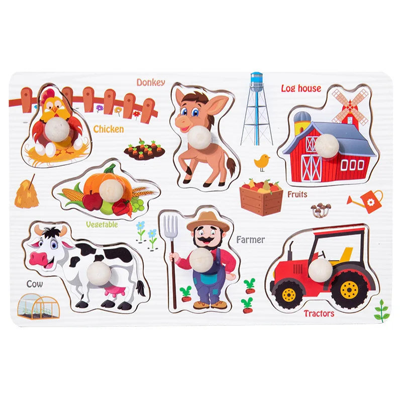 Wooden 3D Matching Puzzle Board for Kids