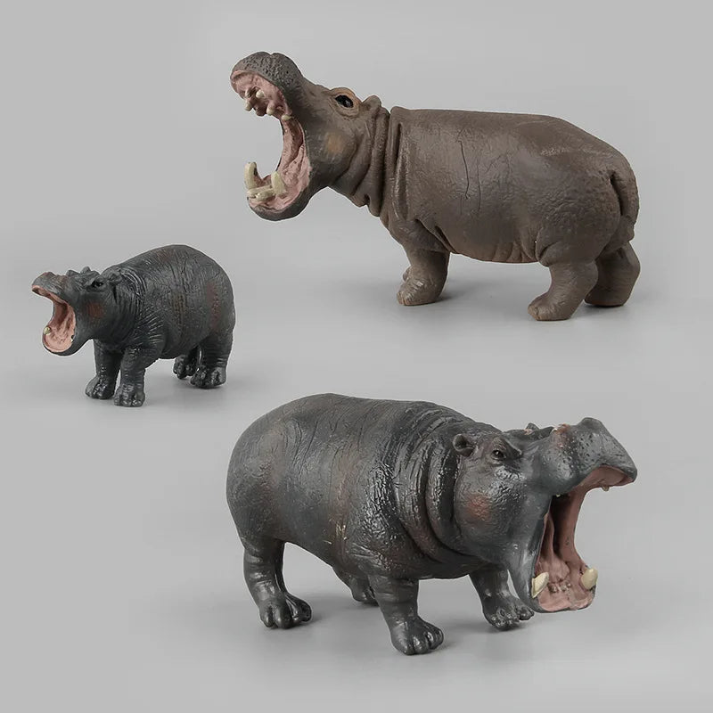 Realistic Hippopotamus Animal Figure
