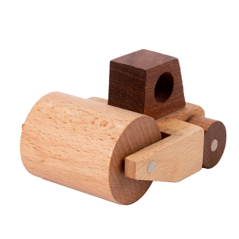 Wooden Construction Vehicle Toy Set for Kids