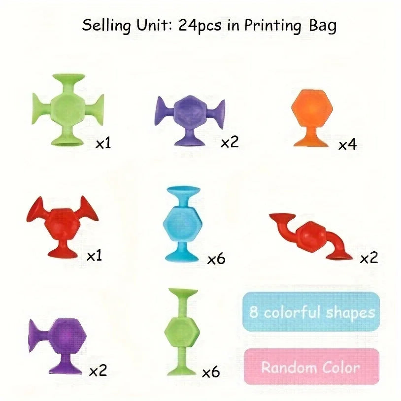 Silicone Suction Building Sensory Toy Set for Kids