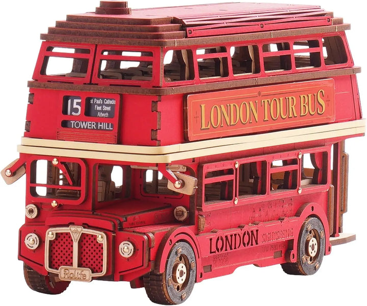 255 Piece Wooden London Bus 3D Model Puzzle