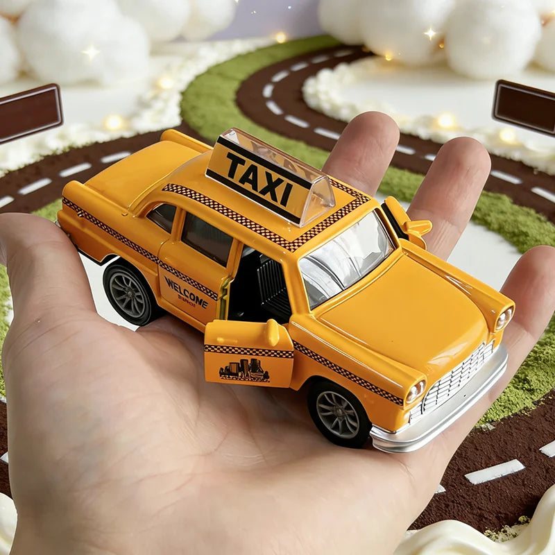 Classic Yellow Taxi Die Cast Pull Back Car