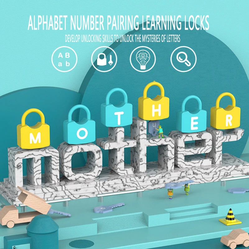 Alphabet and Number Learning Lock Set for Kids