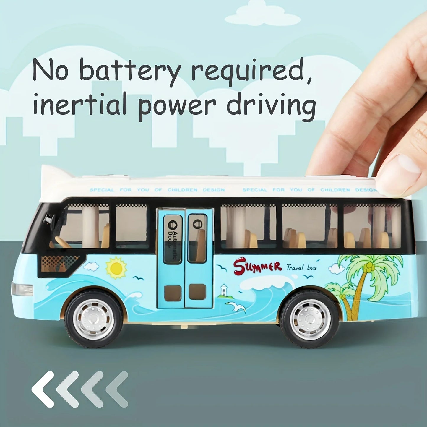 City Bus Toy with Sound Lights and Opening Doors