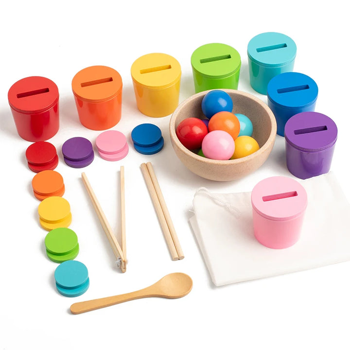 Wooden Color Sorting and Matching Toy for Kids