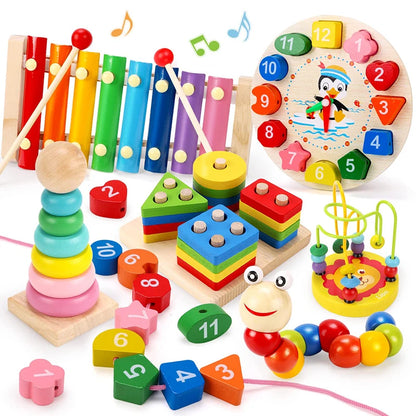 Wooden Montessori Learning Activity Toy Set for Kids