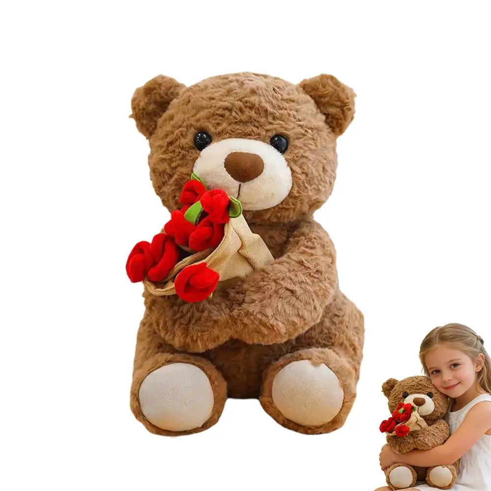 Rose Bouquet Teddy Bear Plush Toy