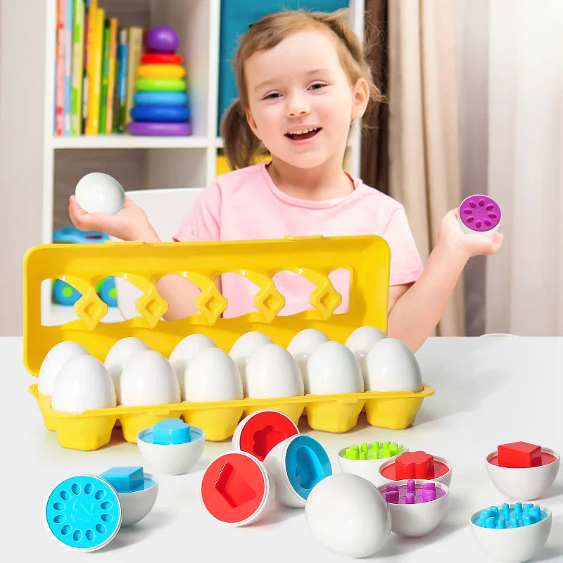 Matching Egg Shape and Color Puzzle Set for Kids
