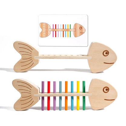 Wooden Fish Color Matching Balance Game for Kids