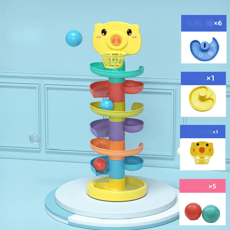 Rolling Ball Drop Tower Activity Toy