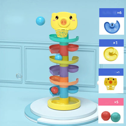 Rolling Ball Drop Tower Activity Toy