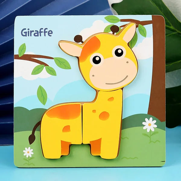 Wooden Animal and Vehicle Chunky Puzzle for Kids