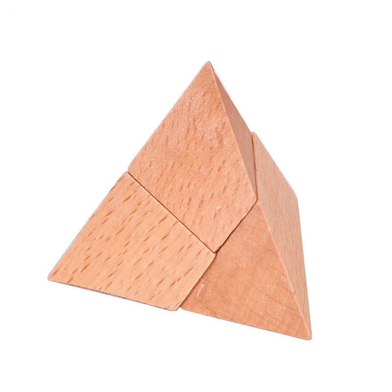 3D Wooden Pyramid Brain Teaser Puzzle
