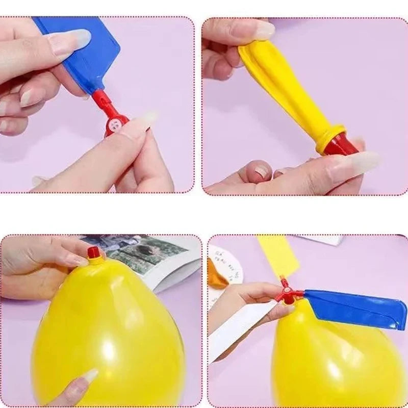 Balloon Powered Helicopter Flying Toy for Kids