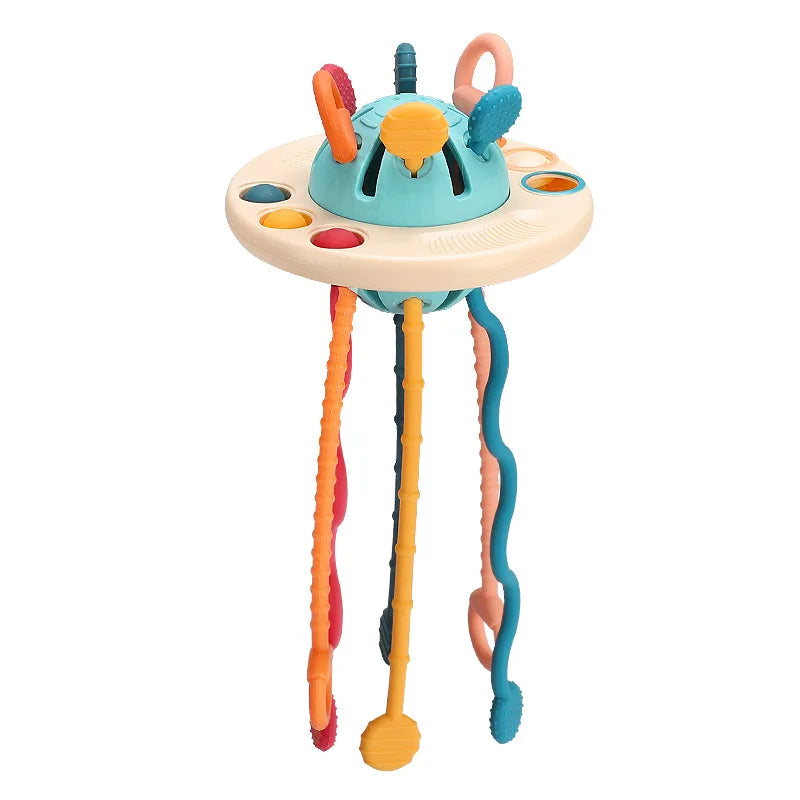 Suction Spinner and Pull-String Sensory Toy for Babies