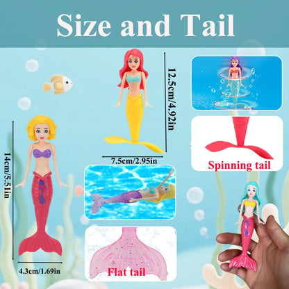 Mermaid Diving Toy Set for Pool and Bath Play