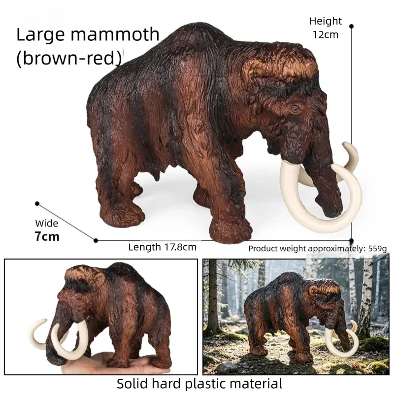 Realistic Woolly Mammoth and Elephant Animal Figure