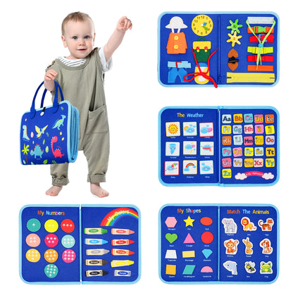 Montessori Busy Board Travel Book for Toddlers Ages 3 to 6
