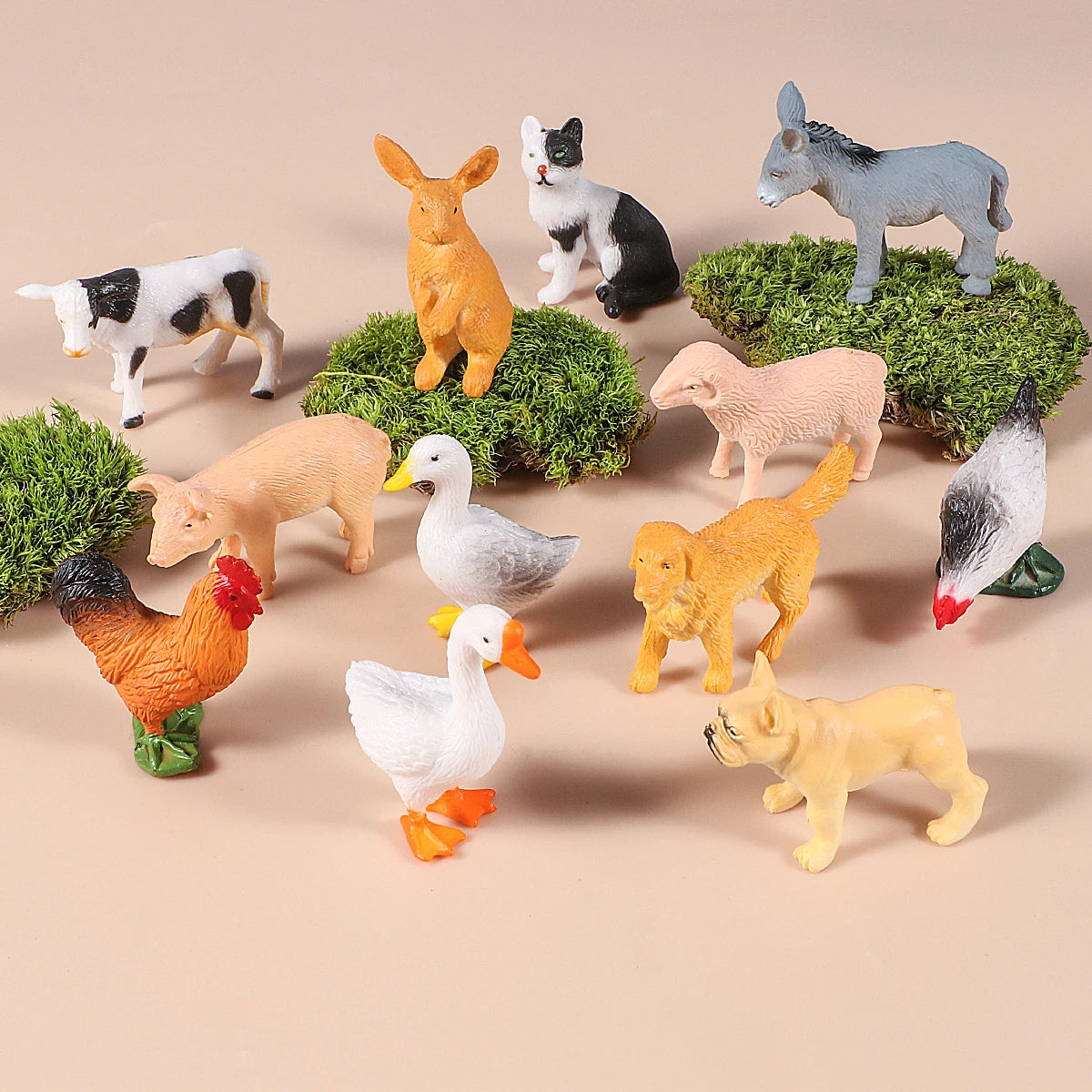 12 Piece Farm and Wild Animal Figure Playset