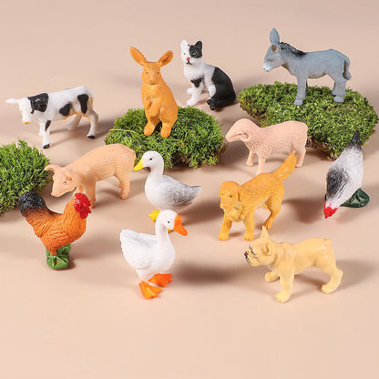 12 Piece Farm and Wild Animal Figure Playset