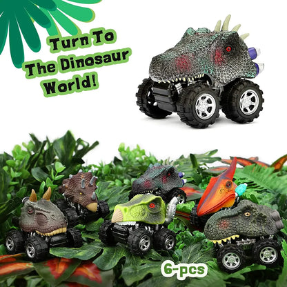 Dinosaur Pull Back Car Toy Set for Kids