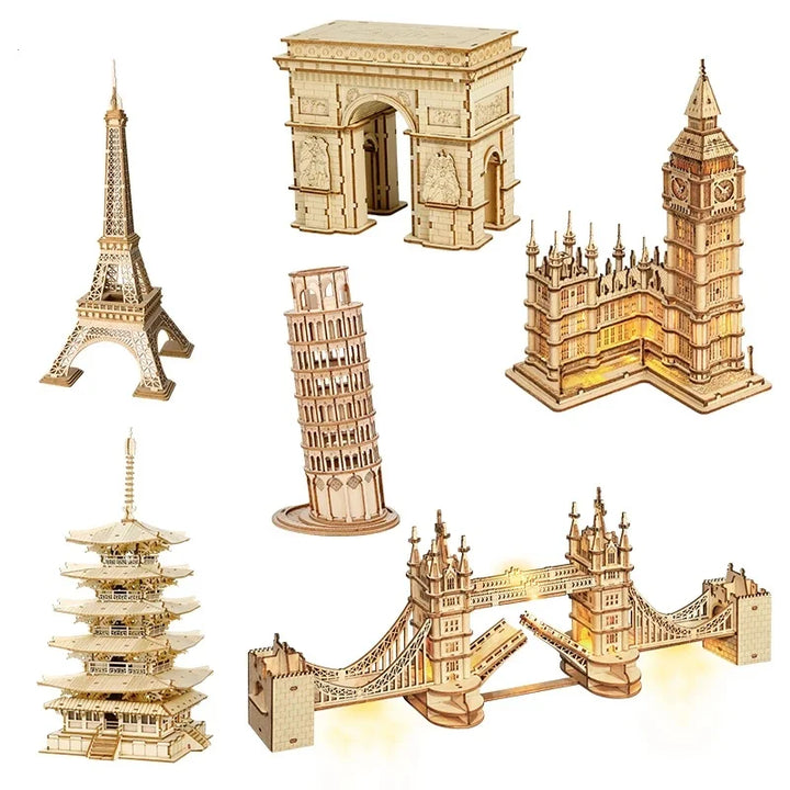 Robotime Wooden Landmark 3D Puzzle Model Kit