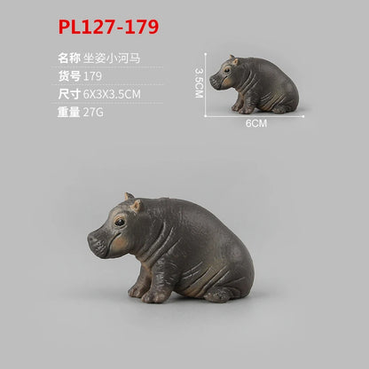 Realistic Hippopotamus Animal Figure