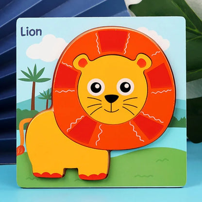 Wooden Animal and Vehicle Chunky Puzzle for Kids