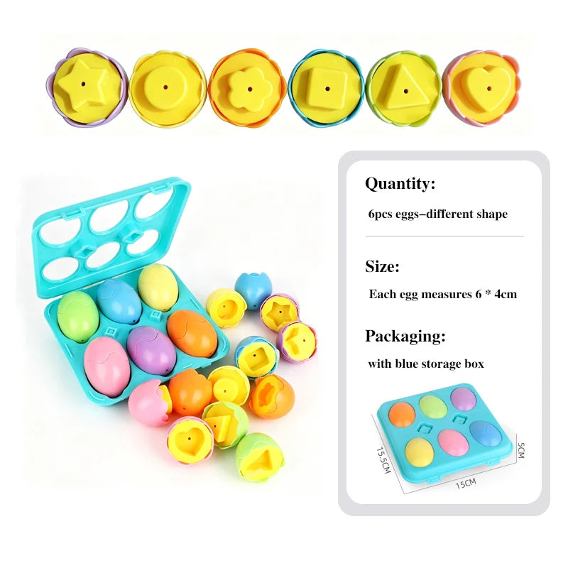 Matching Egg Shape and Color Puzzle Set for Kids