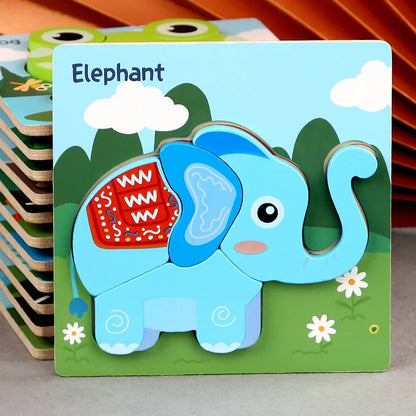 Wooden Animal and Vehicle Chunky Puzzle for Kids