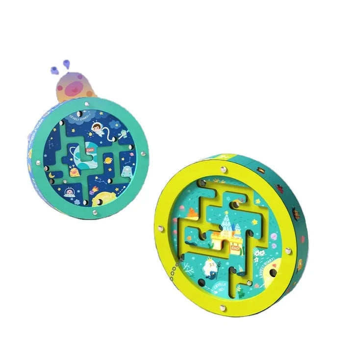Double Sided Wooden Ball Maze Puzzle for Kids