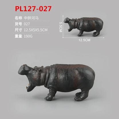 Realistic Hippopotamus Animal Figure