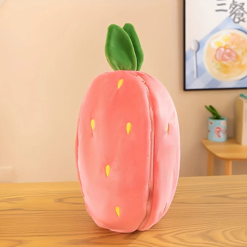 Convertible Strawberry Bunny Plush Toy